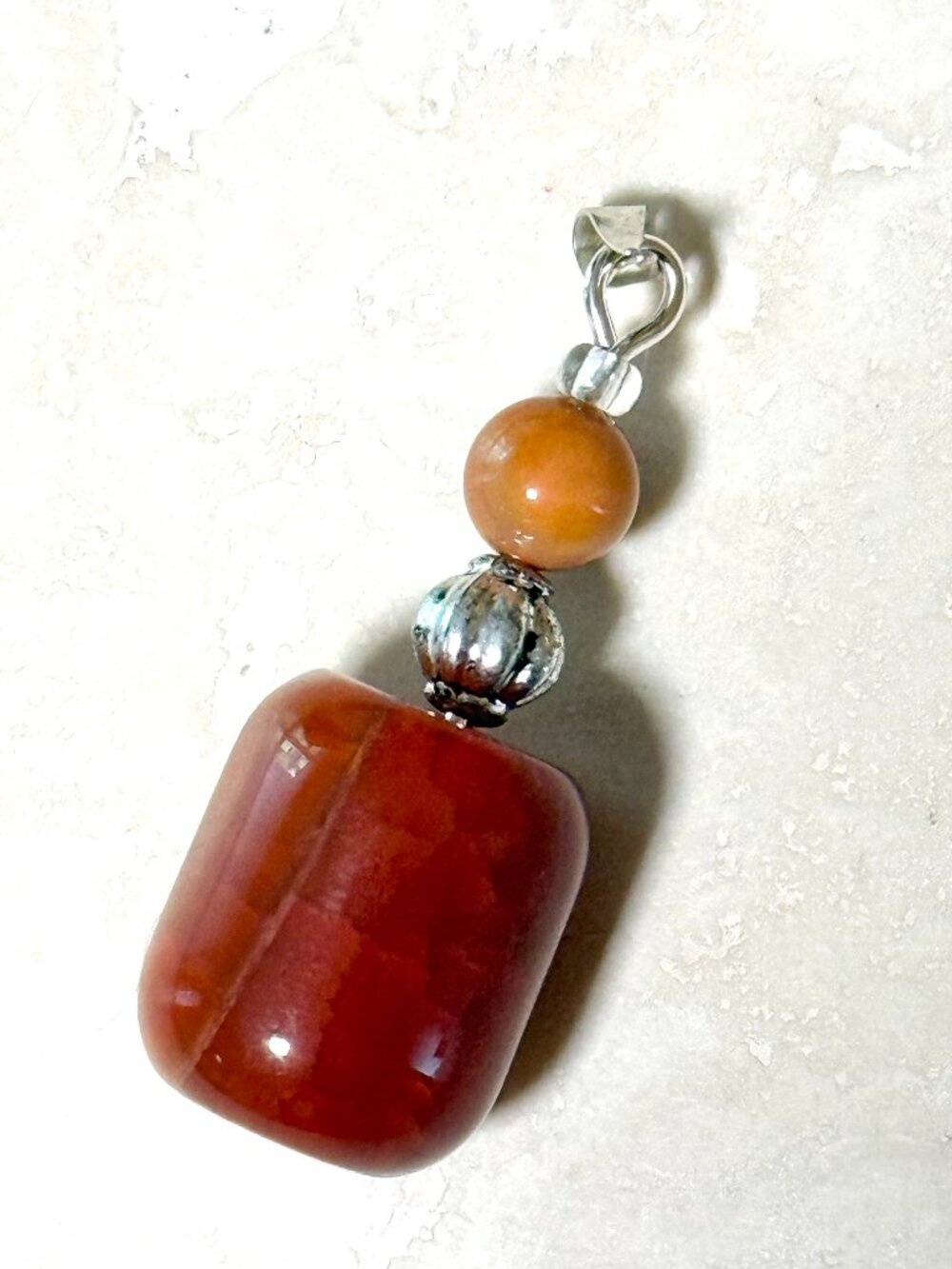 2/$20, Orange Snakeskin Agate Pendant, Large Natural Gemstone Pendant